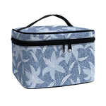 Floral Denim Jeans Pattern Print Travel Makeup Bag
