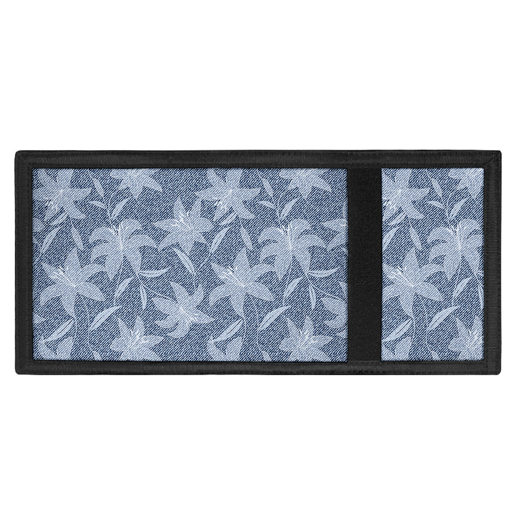 Floral Denim Jeans Pattern Print Trifold Wallet