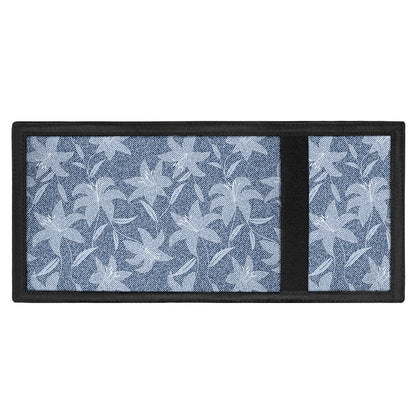 Floral Denim Jeans Pattern Print Trifold Wallet