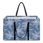 Floral Denim Jeans Pattern Print Utility Tote Bag
