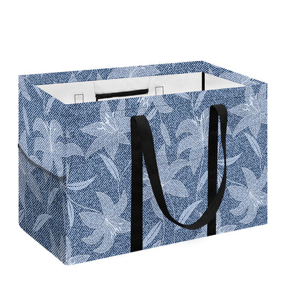 Floral Denim Jeans Pattern Print Utility Tote Bag