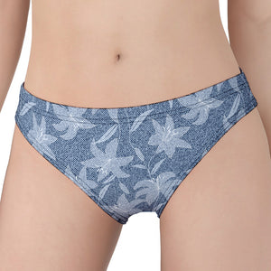 Floral Denim Jeans Pattern Print Women's Panties