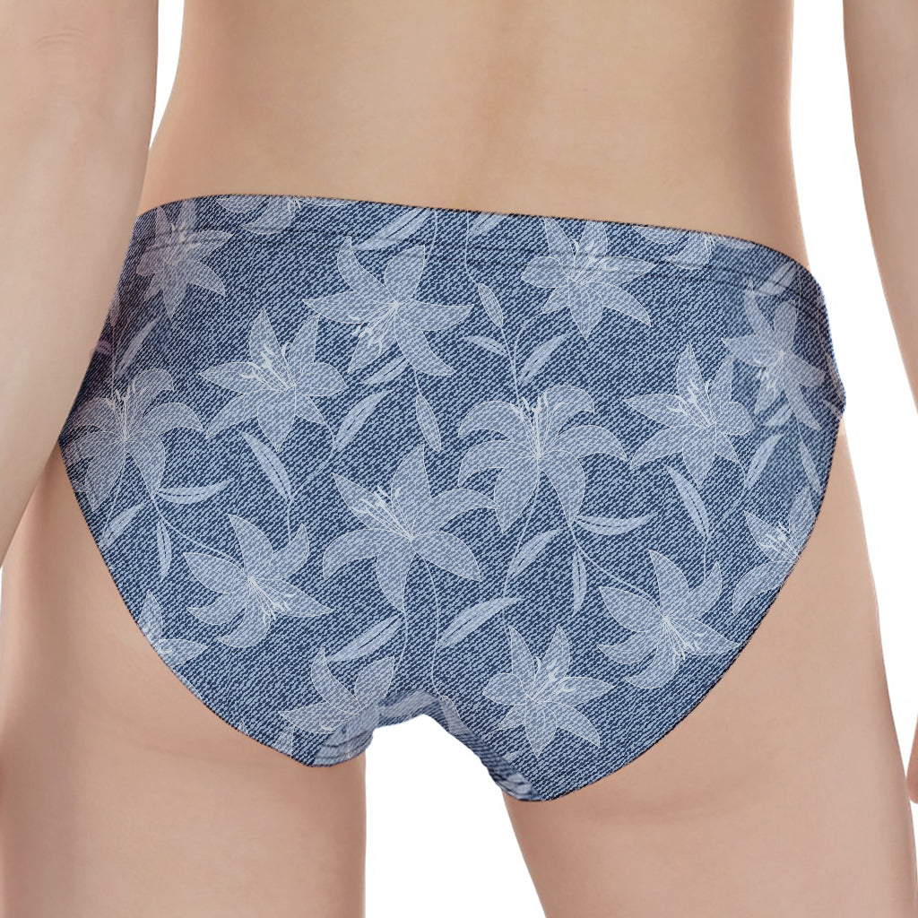 Floral Denim Jeans Pattern Print Women's Panties