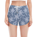 Floral Denim Jeans Pattern Print Women's Split Running Shorts