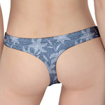 Floral Denim Jeans Pattern Print Women's Thong