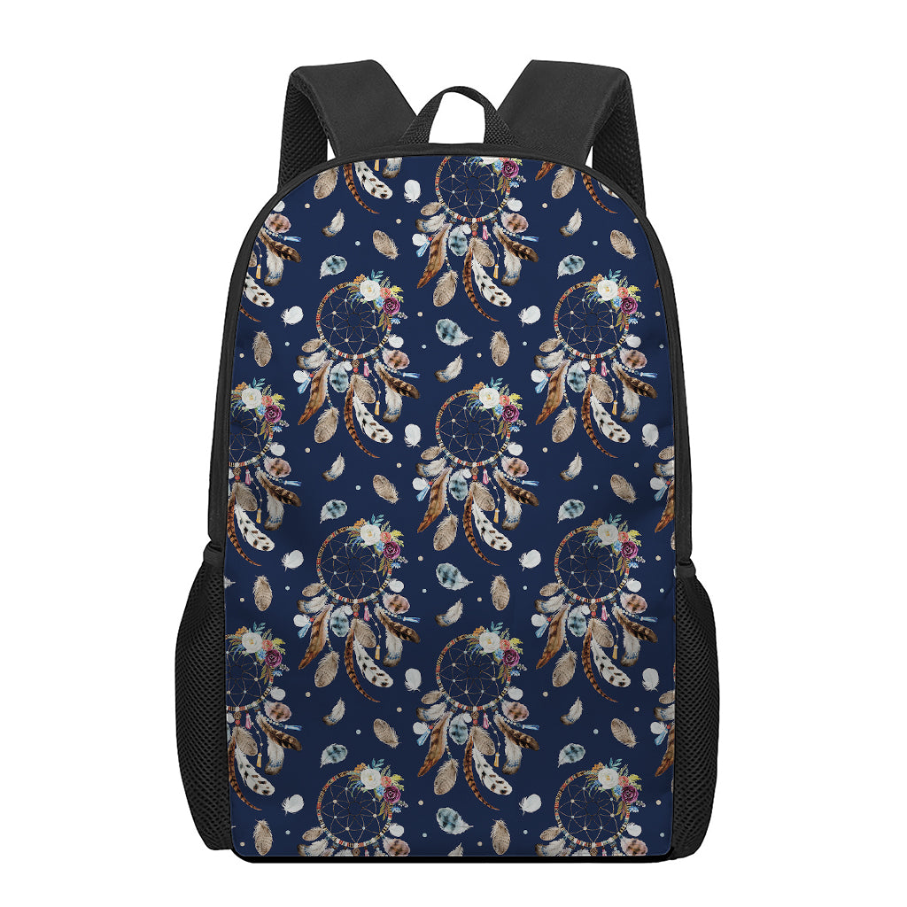 Floral Dream Catcher Pattern Print 17 Inch Backpack