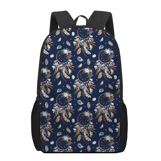 Floral Dream Catcher Pattern Print 17 Inch Backpack