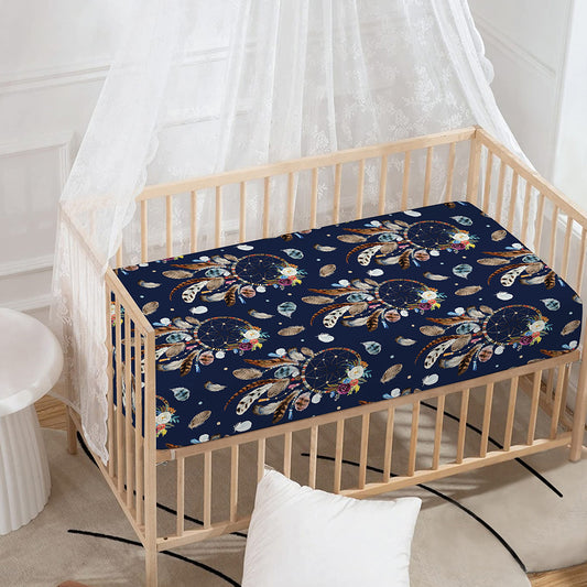 Floral Dream Catcher Pattern Print Baby Crib Sheet