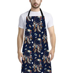 Floral Dream Catcher Pattern Print Bib Apron With Pocket