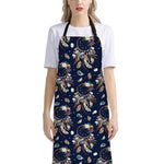 Floral Dream Catcher Pattern Print Bib Apron With Pocket