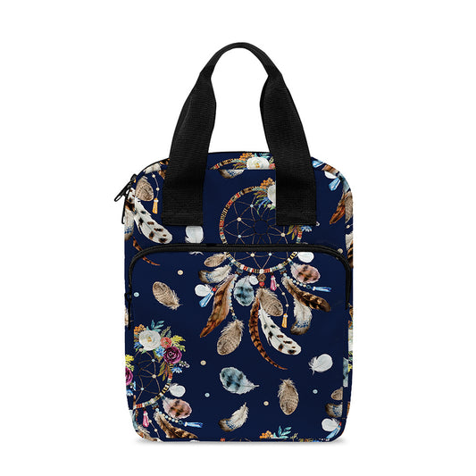 Floral Dream Catcher Pattern Print Bible Tote Bag