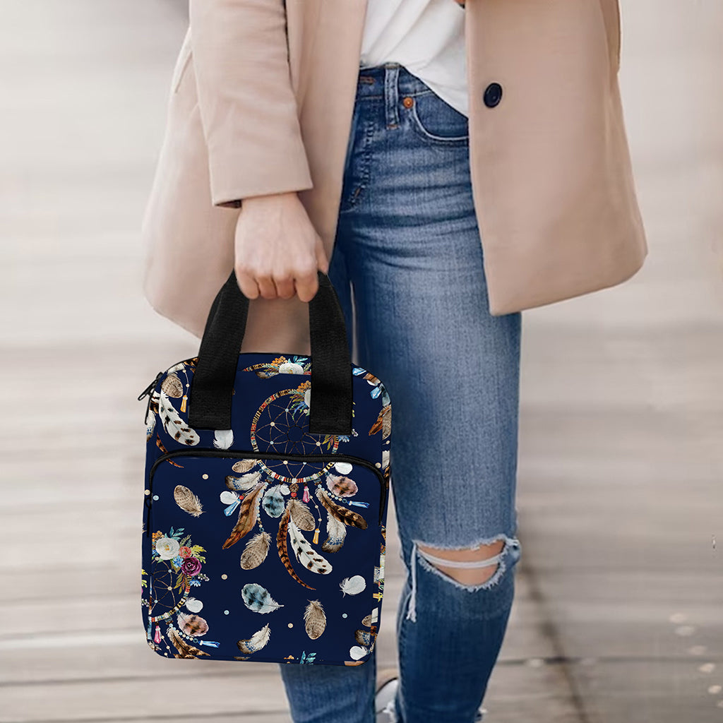 Floral Dream Catcher Pattern Print Bible Tote Bag