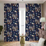 Floral Dream Catcher Pattern Print Blackout Pencil Pleat Curtains