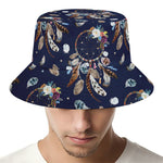 Floral Dream Catcher Pattern Print Bucket Hat