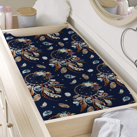 Floral Dream Catcher Pattern Print Changing Pad Cover