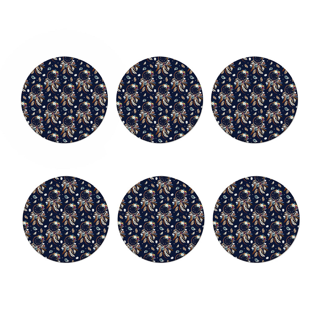Floral Dream Catcher Pattern Print Coaster Set