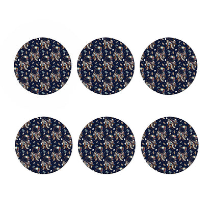 Floral Dream Catcher Pattern Print Coaster Set