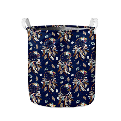 Floral Dream Catcher Pattern Print Collapsible Laundry Basket