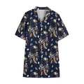 Floral Dream Catcher Pattern Print Cotton Hawaiian Shirt