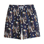 Floral Dream Catcher Pattern Print Cotton Shorts