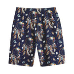 Floral Dream Catcher Pattern Print Cotton Shorts