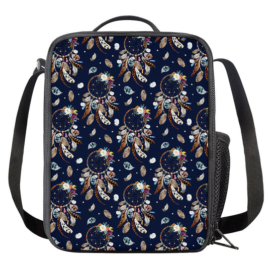 Floral Dream Catcher Pattern Print Crossbody Lunch Bag