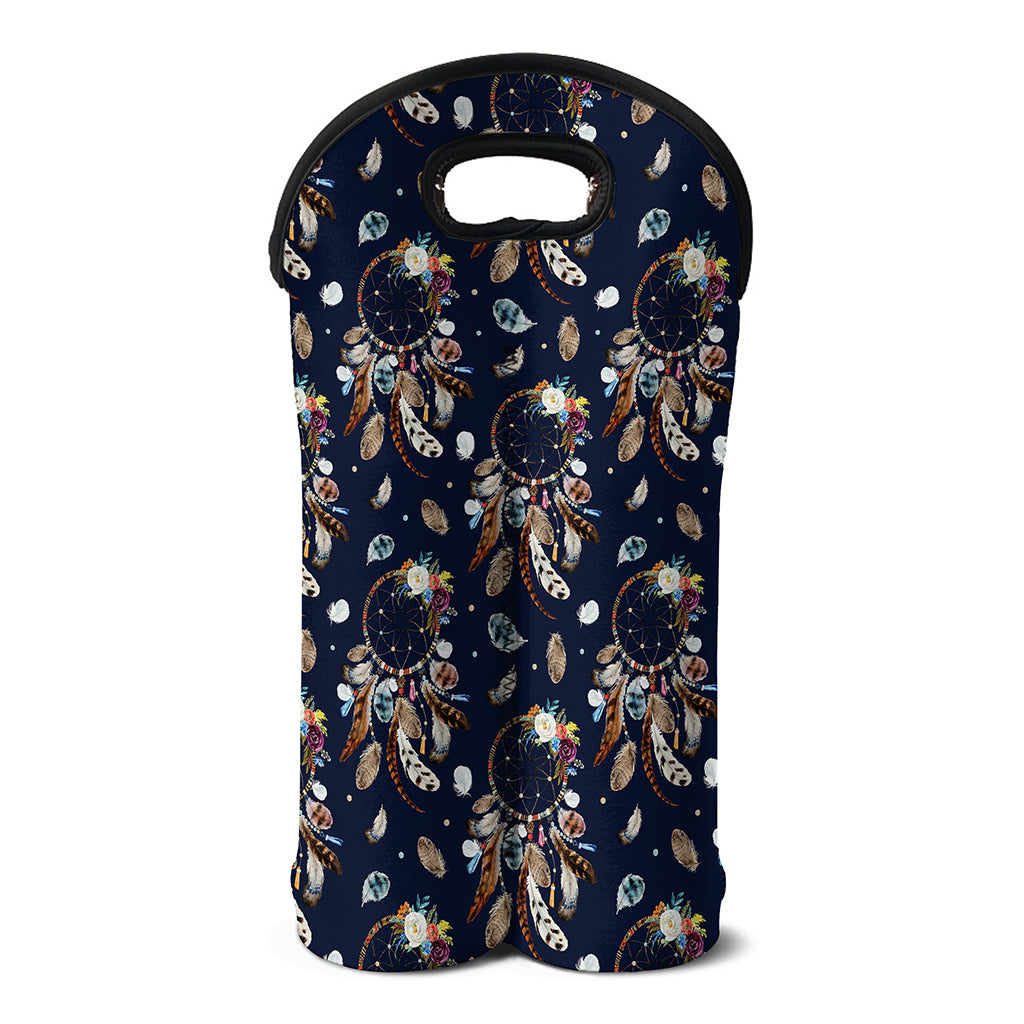 Floral Dream Catcher Pattern Print Double Neoprene Wine Tote