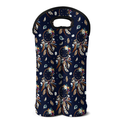 Floral Dream Catcher Pattern Print Double Neoprene Wine Tote