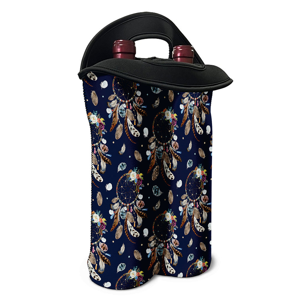 Floral Dream Catcher Pattern Print Double Neoprene Wine Tote