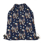 Floral Dream Catcher Pattern Print Drawstring Bag