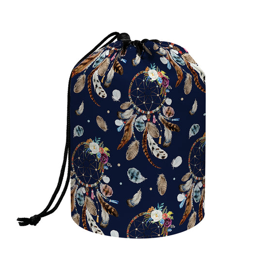 Floral Dream Catcher Pattern Print Drawstring Makeup Bag