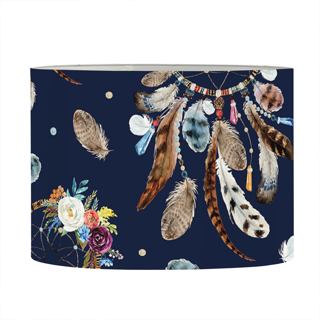 Floral Dream Catcher Pattern Print Drum Lamp Shade