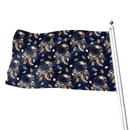 Floral Dream Catcher Pattern Print Flag