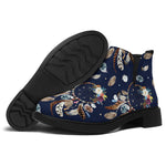 Floral Dream Catcher Pattern Print Flat Ankle Boots