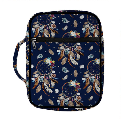 Floral Dream Catcher Pattern Print Front Pocket Bible Bag