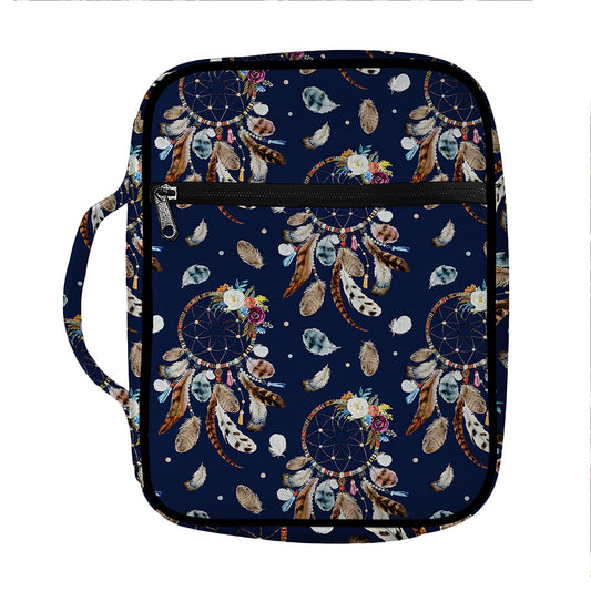 Floral Dream Catcher Pattern Print Front Pocket Bible Bag