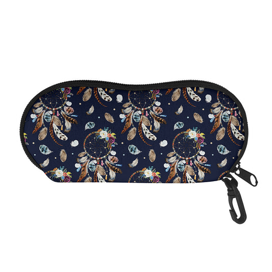 Floral Dream Catcher Pattern Print Glasses Case