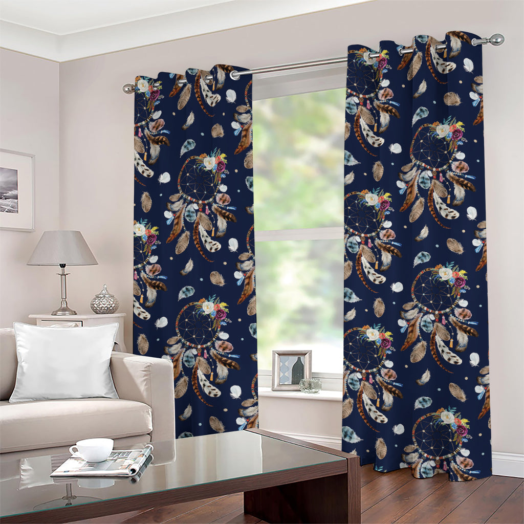 Floral Dream Catcher Pattern Print Grommet Curtains