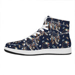 Floral Dream Catcher Pattern Print High Top Leather Sneakers