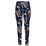 Floral Dream Catcher Pattern Print High-Waisted Pocket Leggings