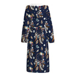 Floral Dream Catcher Pattern Print Hooded Bathrobe