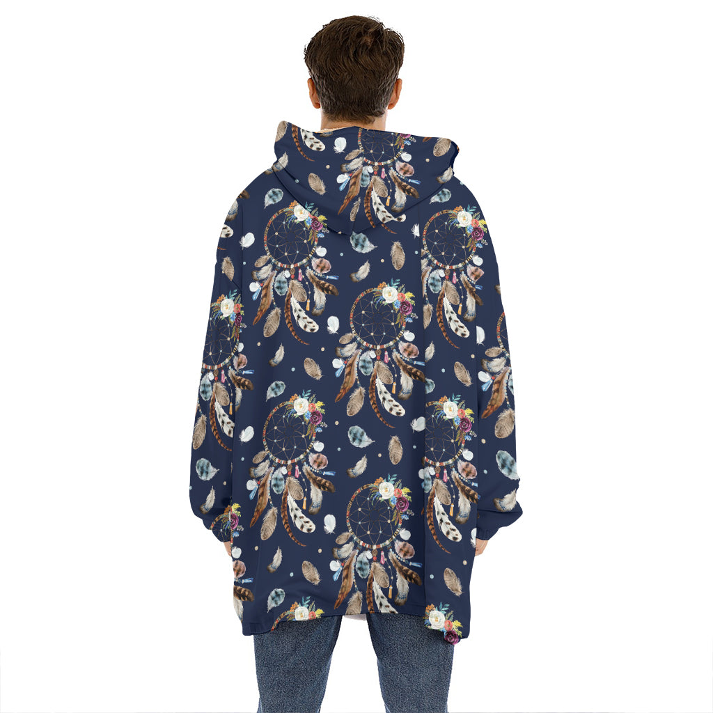 Floral Dream Catcher Pattern Print Hoodie Blanket