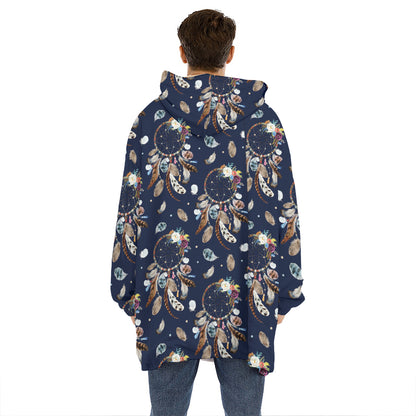 Floral Dream Catcher Pattern Print Hoodie Blanket