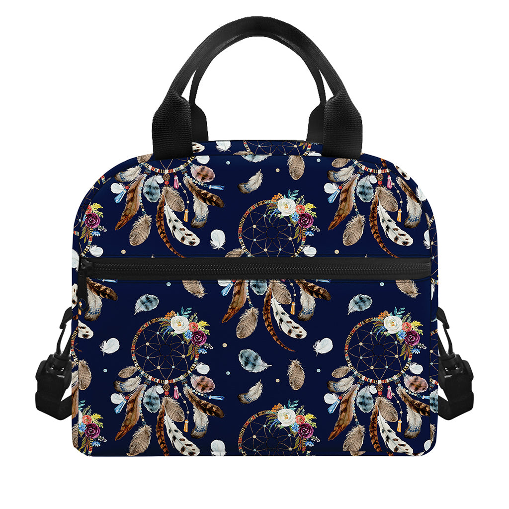 Floral Dream Catcher Pattern Print Insulated Lunch Bag