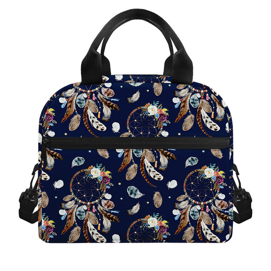 Floral Dream Catcher Pattern Print Insulated Lunch Bag