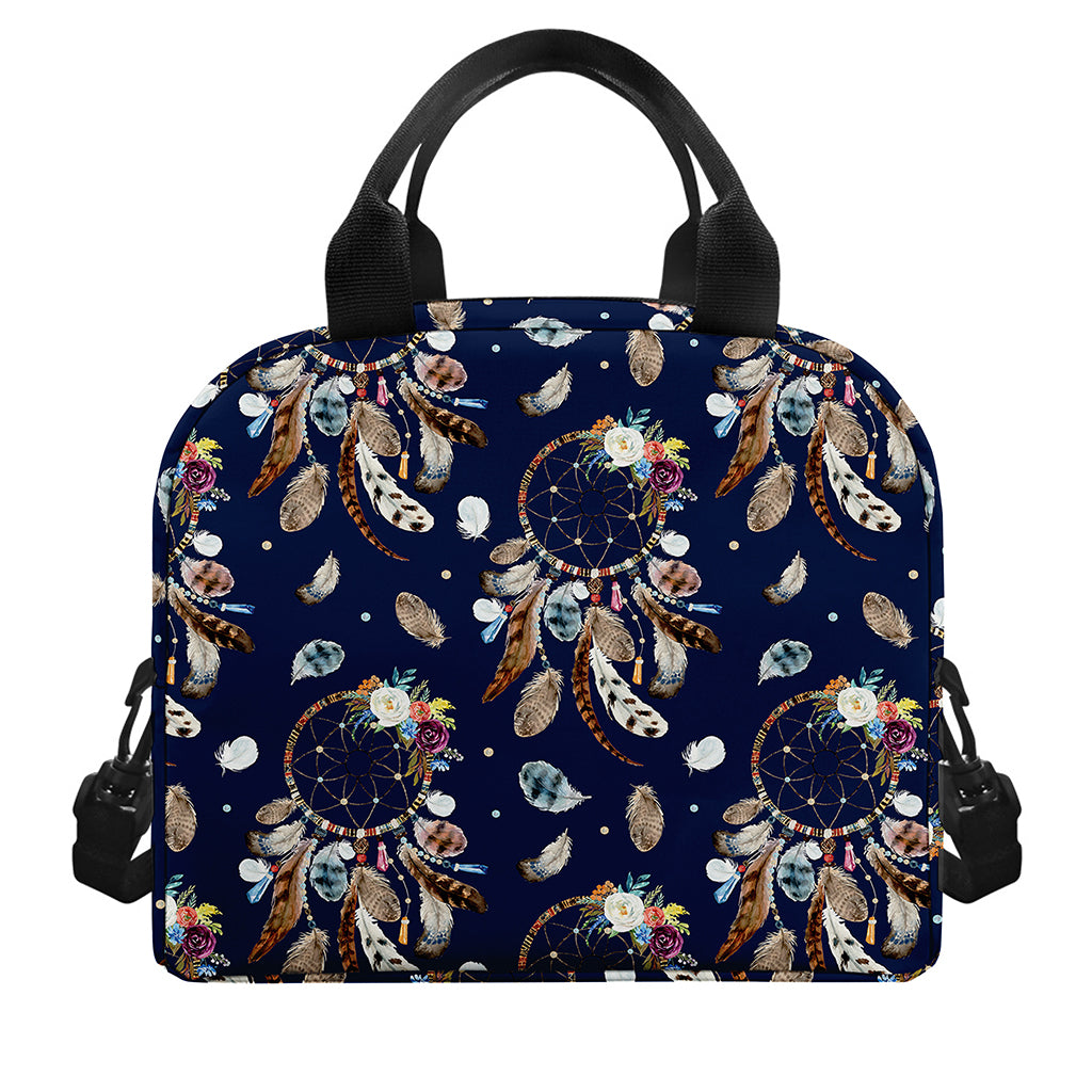 Floral Dream Catcher Pattern Print Insulated Lunch Bag