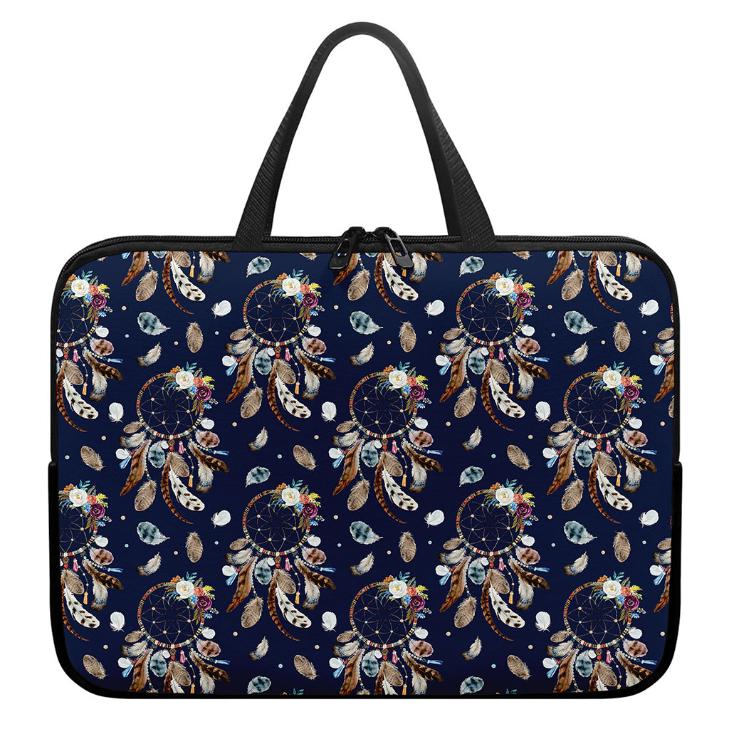 Floral Dream Catcher Pattern Print Laptop Sleeve With Handle
