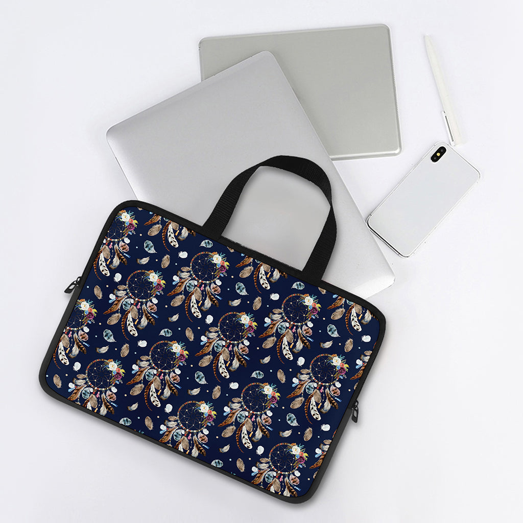 Floral Dream Catcher Pattern Print Laptop Sleeve With Handle