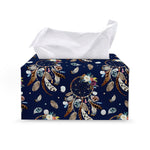 Floral Dream Catcher Pattern Print Leather Tissue Box Cover
