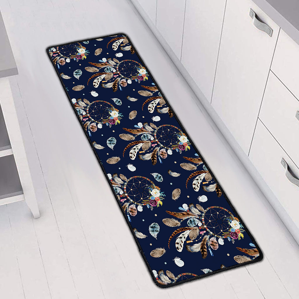 Floral Dream Catcher Pattern Print Long Kitchen Mat